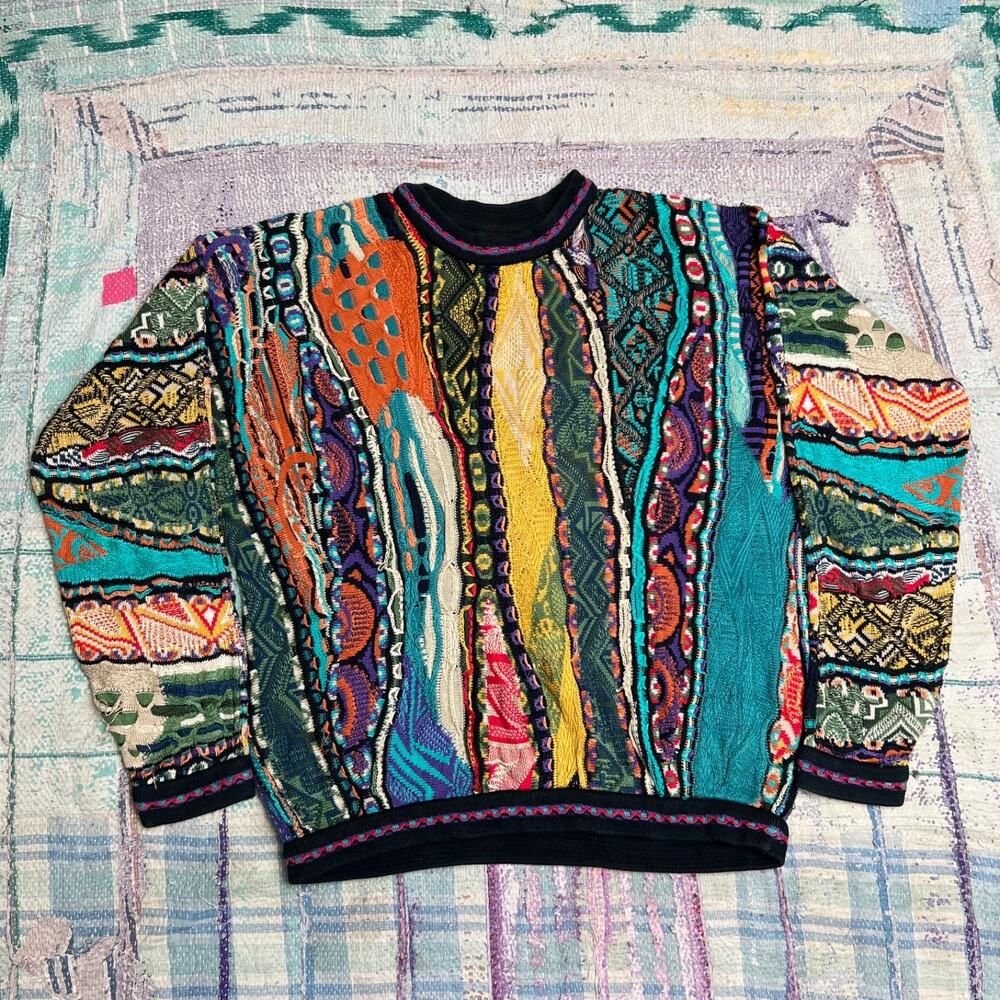 Vintage COOGI Australia 3D Knit Sweater Size S Multicolor Made in Australia
